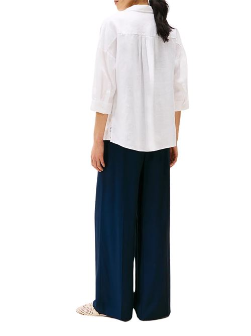 Camicetta donna bianca in lino Tommy Hilfiger | WW0WW46169YCF
